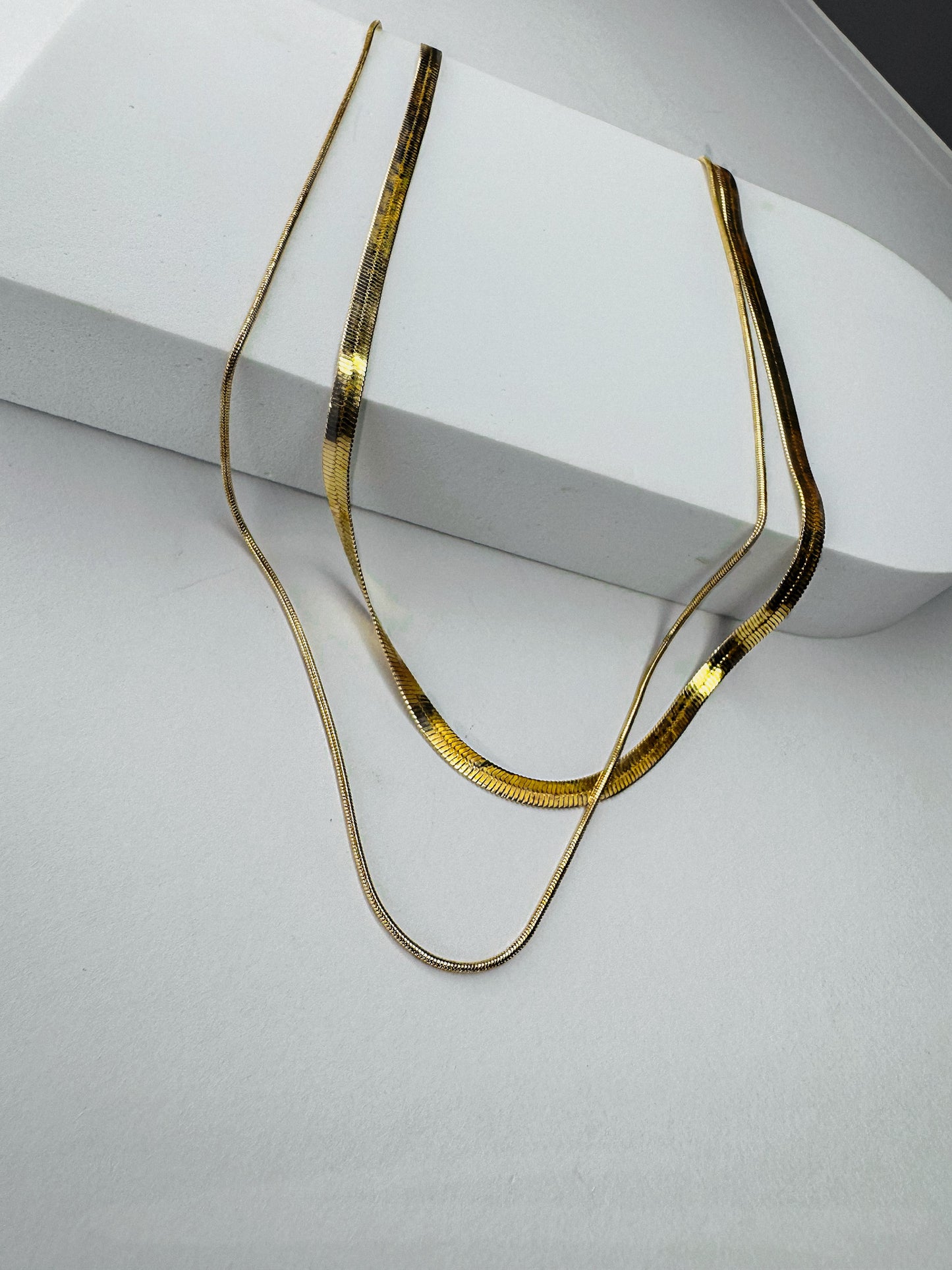 Violette Double Layer Snake Bone Necklace