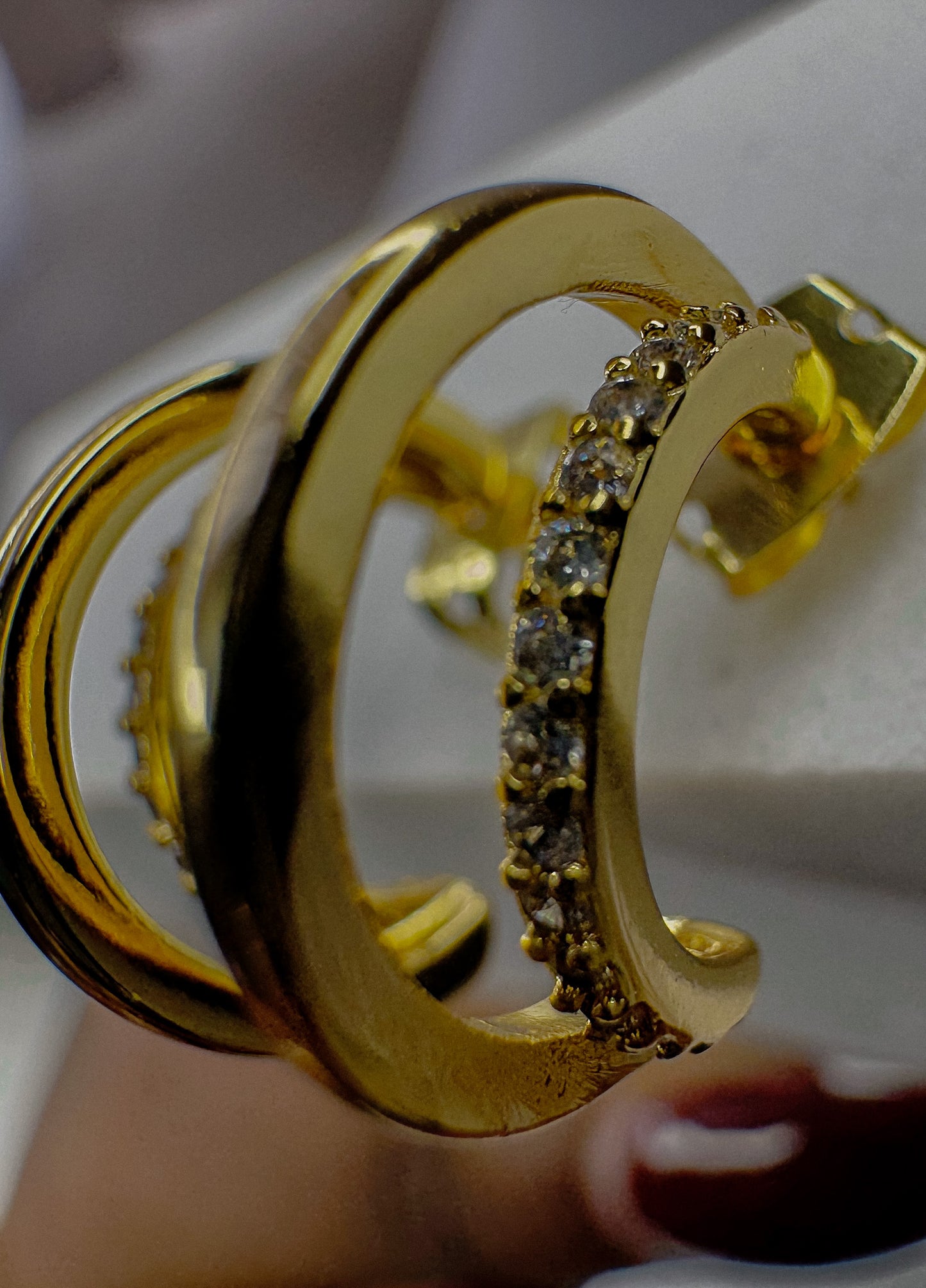 Primevère Zirconia Moon earrings