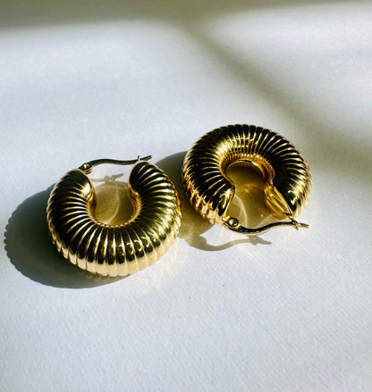 Iris Textured Hoop Earrings