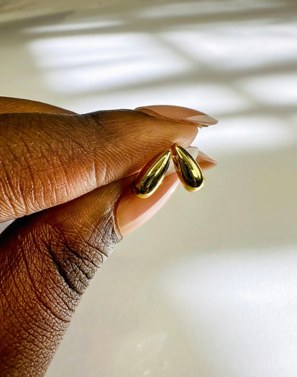 Laurier-rose Gold Drop Earrings