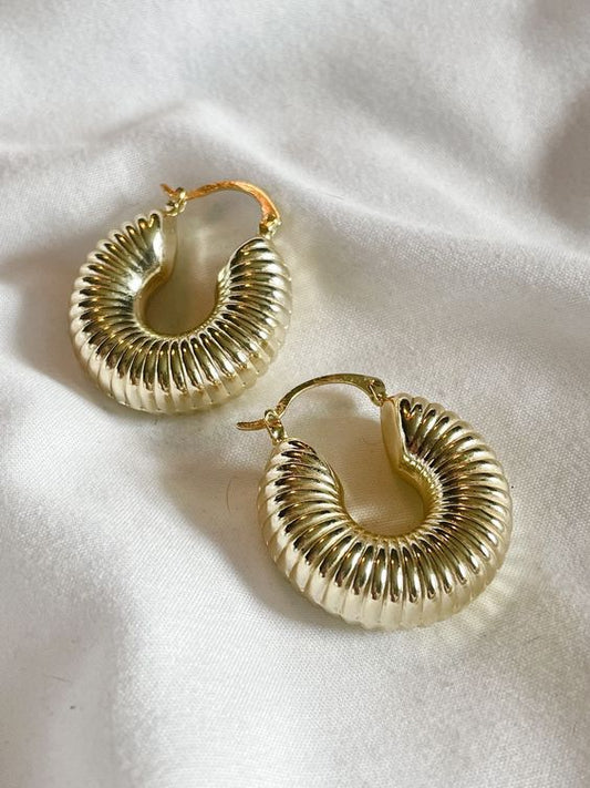 Iris Textured Hoop Earrings